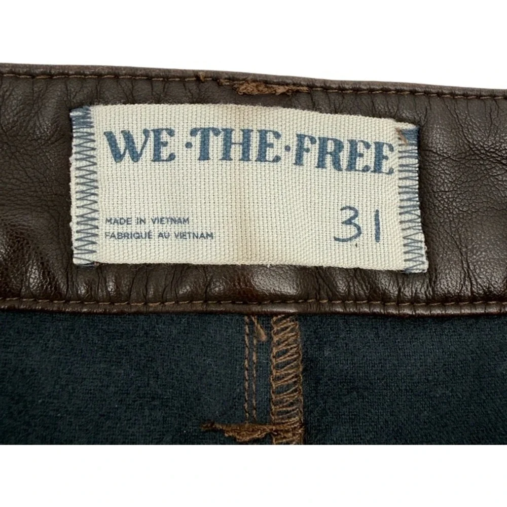 WE THE FREE 31 Skort Brown Vegan Leather Coated Mini Skirt Shorts Espresso Edgy